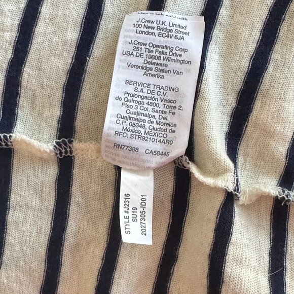 Women's M Madewell Striped Flare bell sleeve blouse Ivory Blue Ruffles - Picture 9 of 9